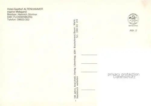 AK / Ansichtskarte Flossenbuerg Hotel Gasthof Altenhammer Flossenbuerg
