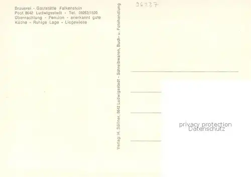 AK / Ansichtskarte Ludwigsstadt Brauerei Gaststaette Falkenstein Ludwigsstadt