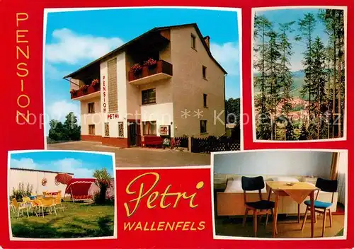 AK / Ansichtskarte Wallenfels_Oberfranken Pension Petri im Frankenwald Garten Fremdenzimmer Wallenfels_Oberfranken
