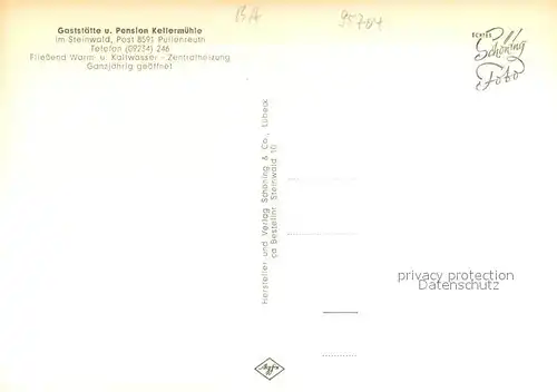 AK / Ansichtskarte Pullenreuth Gaststaette Pension Kellermuehle Gastraum Pullenreuth