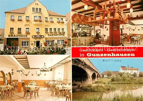 AK / Ansichtskarte Gunzenhausen_Altmuehlsee Brauerei Gasthof Hotel Restaurant Bruecke Partie an der Altmuehl Gunzenhausen Altmuehlsee