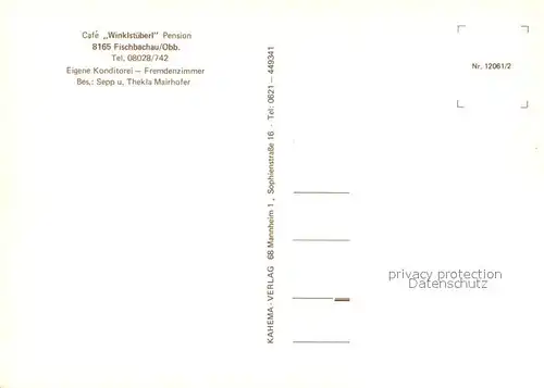 AK / Ansichtskarte Fischbachau Cafe Pension Winklstueberl Terrasse Gastraum Fischbachau