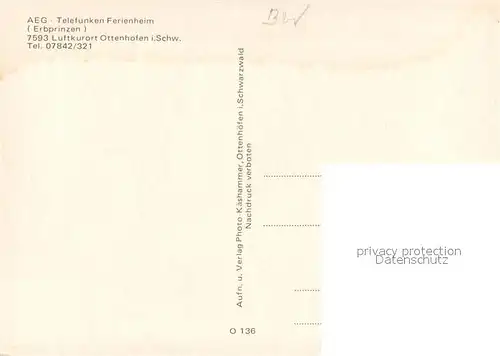 AK / Ansichtskarte Ottenhoefen_Schwarzwald AEG Telefunken Ferienheim Erbprinzen Aufenthaltsraum Ottenhoefen Schwarzwald