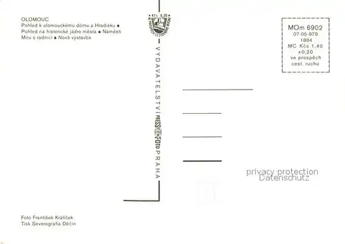 AK / Ansichtskarte Olomouc Stadtpanorama Wohnsiedlung Rathaus Platz Olomouc