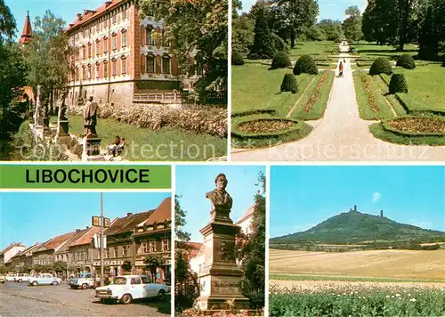 AK / Ansichtskarte Libochovice Schloss Park Denkmal Innenstadt Landschaftspanorama Hazmburk Burgruinen Libochovice