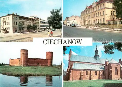 AK / Ansichtskarte Ciechanow Teilansichten Kirche Burgruine 