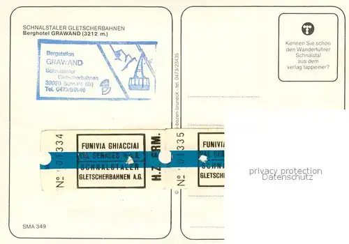 AK / Ansichtskarte Schnals_Bozen_Suedtirol Schnalstaler Gletscherbahnen Berghotel Grawand Gebirgspanorama Fliegeraufnahme Schnals_Bozen_Suedtirol