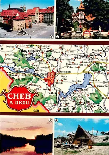 AK / Ansichtskarte Cheb_Eger Cheb a Okoli Landkarte Strassenkarte 