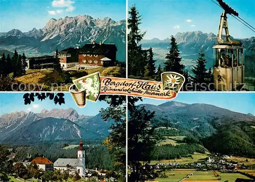 AK / Ansichtskarte Haus_Steiermark Panorama Bergdorf Krummholzhuette Bergbahn Alpenpanorama Haus_Steiermark