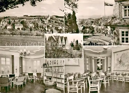 AK / Ansichtskarte Marienberg_Westerwald Haus der Jugend Europa Haus Ortsansicht mit Kirche Marienberg_Westerwald