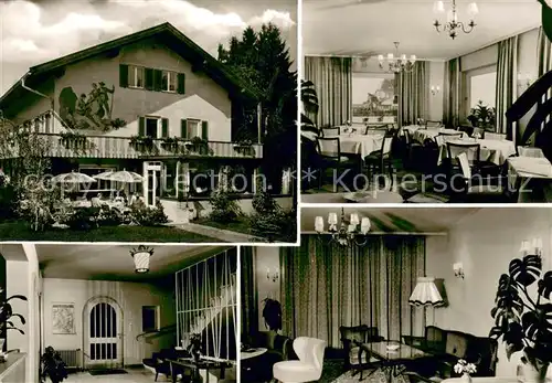 AK / Ansichtskarte Bad_Kohlgrub Kurhotel Hoernleblick Restaurant Treppenaufgang Aufenthaltsraum Bad_Kohlgrub