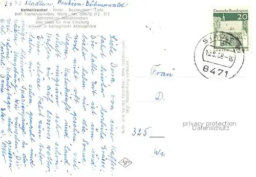 AK / Ansichtskarte Treffelstein Hotel Restaurant Cafe Katharinenhof Treffelstein