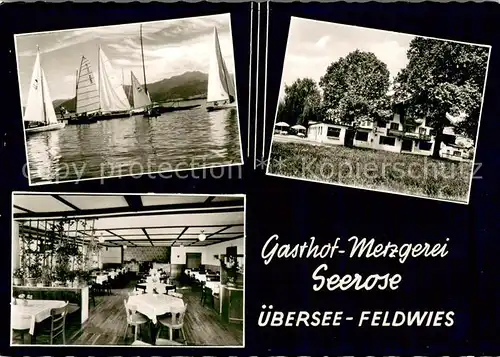 AK / Ansichtskarte Feldwies Gasthof Metzgerei Seerose Restaurant Segeln Feldwies