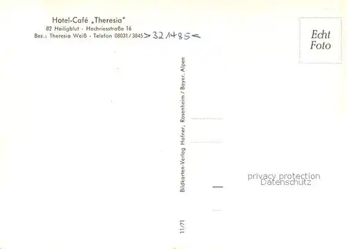 AK / Ansichtskarte Heiligblut_Rosenheim Hotel Cafe Theresia Kaminzimmer 