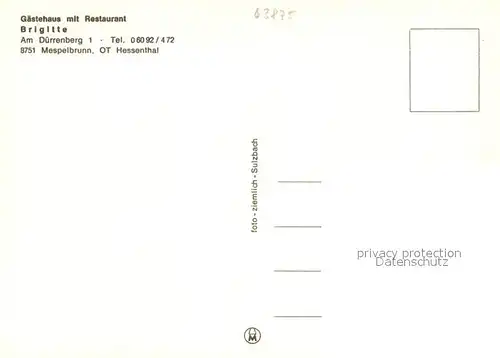 AK / Ansichtskarte Mespelbrunn Gaestehaus mit Restaurant Brigitte Mespelbrunn