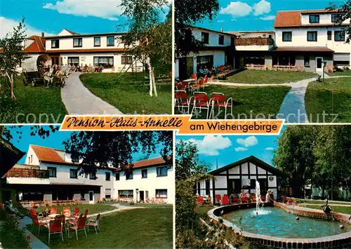 AK / Ansichtskarte Bad_Holzhausen_Luebbecke Pension Haus Annelie am Wiehengebirge Garten Teich Bad_Holzhausen_Luebbecke