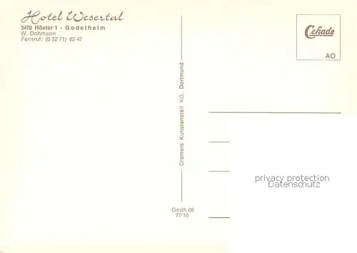 AK / Ansichtskarte Godelheim Hotel Wesertal mit Freizeitzentrum Badestrand Godelheim