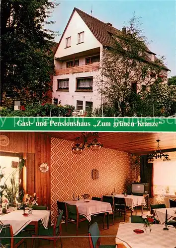 AK / Ansichtskarte Wellen_Waldeck Gasthaus Pension Zum gruenen Kranze Gastraum Wellen_Waldeck