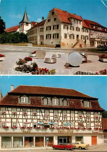 AK / Ansichtskarte Hoechst_Odenwald Hotel Cafe Restaurant Burg Breuberg Fachwerk Hoechst_Odenwald