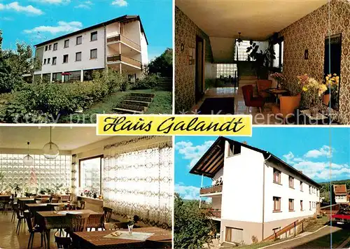 AK / Ansichtskarte Bad_Salzschlirf Gaestehaus Pension Haus Galandt Gastraum Treppenhaus Bad_Salzschlirf