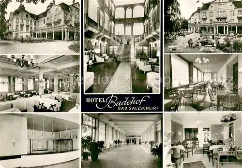 AK / Ansichtskarte Bad_Salzschlirf Hotel Badehof Restaurant Halle Bad_Salzschlirf