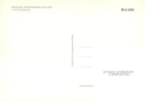 AK / Ansichtskarte Ruedesheim_Rhein Weinhaus Ruedesheimer Schloss Terrasse Drosselgasse Ruedesheim Rhein