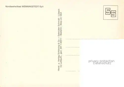 AK / Ansichtskarte Wenningstedt_Sylt Fliegeraufnahme Wenningstedt_Sylt