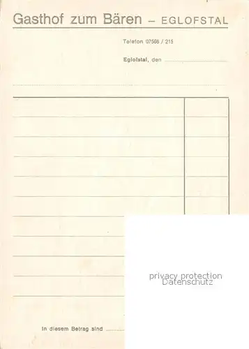 AK / Ansichtskarte Eglofstal Gasthof zum Baeren Eglofstal