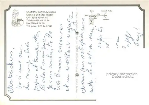 AK / Ansichtskarte Raron_VS Camping SantaMonica Kirche Pool Raron_VS