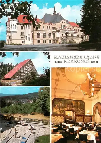 AK / Ansichtskarte Marianske_Lazne Junior Krakonos Hotel Minigolf Speisesaal Marianske_Lazne
