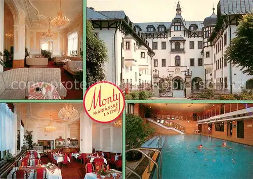 AK / Ansichtskarte Marianske_Lazne Monty Hotel Foyer Gastraum Hallenbad Marianske_Lazne