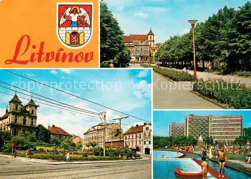 AK / Ansichtskarte Litvinov Teilansichten Schwimmbad Litvinov