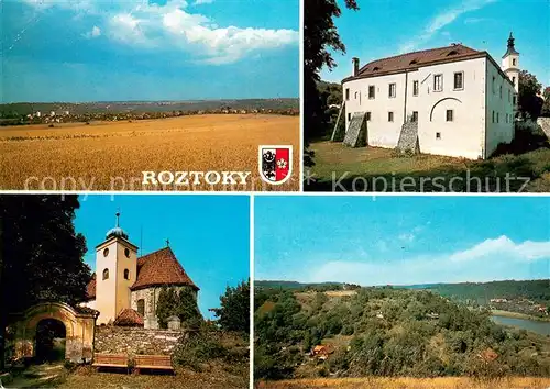 AK / Ansichtskarte Roztoky Prvni zprava o miste v listine Vaclava I Zamek Stredoceske Muzeum Levy Hradec Panorama Roztoky