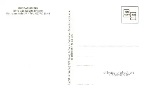 AK / Ansichtskarte Bad_Neustadt Kurparkklinik Bad_Neustadt