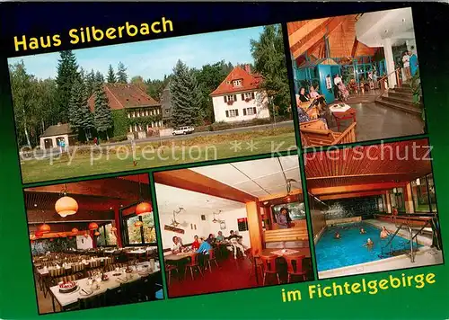 AK / Ansichtskarte Selb Haus Silberbach Speisesaal Gastraum Hallenbad Selb