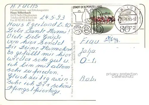 AK / Ansichtskarte Selb Haus Silberbach Speisesaal Gastraum Hallenbad Selb