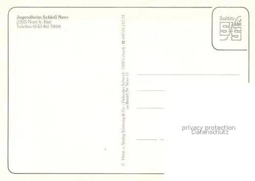 AK / Ansichtskarte Noer Jugendheim Schloss Noer Zimmer Speisesaal Musikzimmer  Noer
