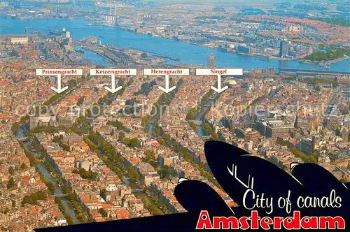 AK / Ansichtskarte Amsterdam_Niederlande Zentrum Fliegeraufnahme Amsterdam_Niederlande