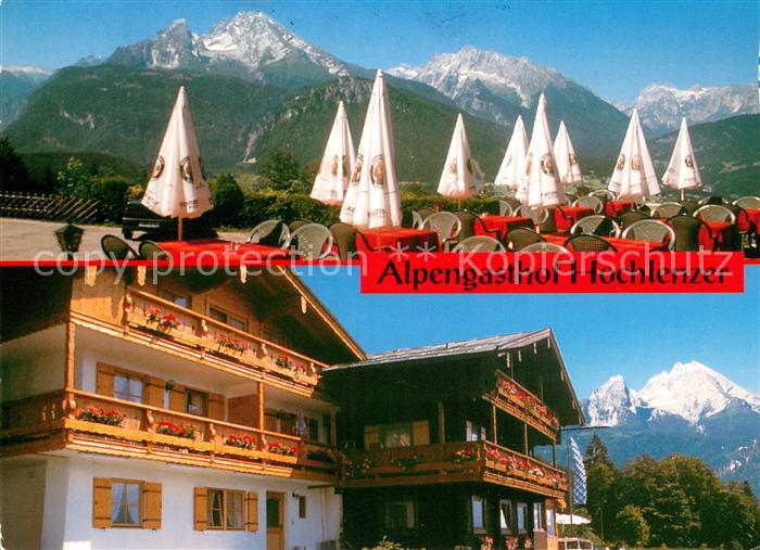 Ak Ansichtskarte Berchtesgaden Alpengasthof Hochlenzer Terrasse