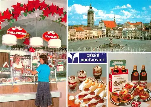 AK / Ansichtskarte Ceske_Budejovice Lahudkarstvi U Raka Zizkovo namesti s Cernou vezi Ceske Budejovice