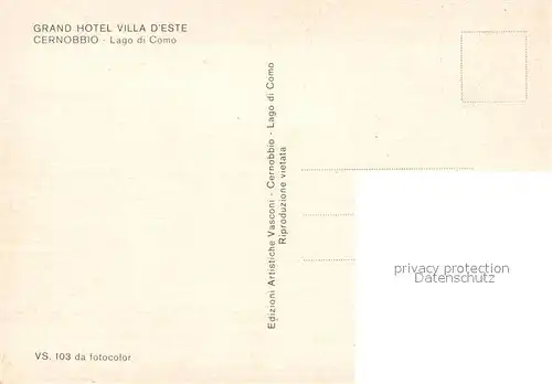 AK / Ansichtskarte Cernobbio_Lago di Como Panorama Grand Hotel Villa d Este Comersee Cernobbio_Lago di Como