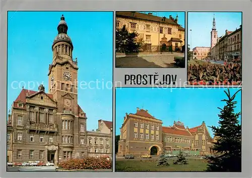 AK / Ansichtskarte Prostejov Hloucele s radou zajimavych pamatek Stredisko zejmena odevniho Rodiste basnika Jiriho Wolkera Prostejov