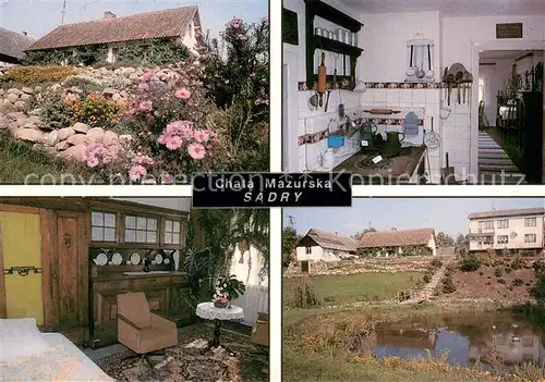 AK / Ansichtskarte Sadry_Polen Muzeum Chata Mazurska Kueche Zimmer Schwanenteich Sadry_Polen