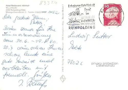 AK / Ansichtskarte Ruhpolding Hotel Restaurant Almhof Ruhpolding