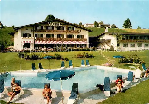 AK / Ansichtskarte Murnau_Staffelsee Alpenhof Motel Murnau Pool Murnau_Staffelsee