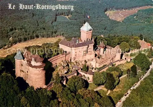 AK / Ansichtskarte Haut Koenigsbourg_Hohkoenigsburg Grand chateau feodal Vue aerienne Haut Koenigsbourg