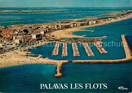 AK / Ansichtskarte Palavas les Flots_Herault Vue aerienne Le port de plaisance Les Plages Palavas les Flots_Herault