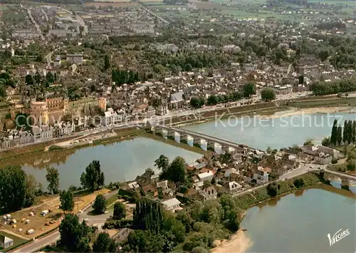 AK / Ansichtskarte Amboise Vue generale aerienne lile dOr le pont sur la Loire et la ville A gauche le Chateau Amboise