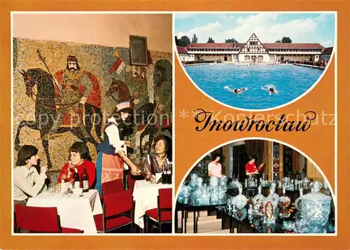 AK / Ansichtskarte Inowroclaw Klub Kuracjusza Basen kapielowy Huta Szkla Gospodarczego Irena wzorcownia Inowroclaw