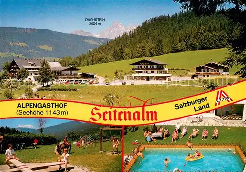 AK / Ansichtskarte Radstadt Alpengasthof Seitenalm mit Dachstein Spielplatz Schwimmbad Radstadt